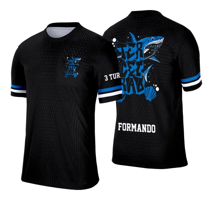 Arte Camisa Terceirão Tubarão Azul Exclusiva