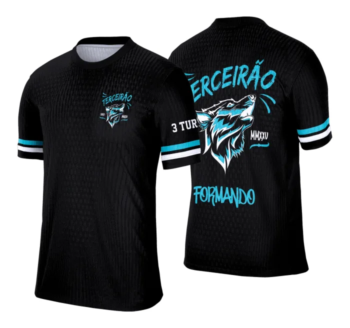 Arte Camisa Concluintes Lobo Azul Moderno
