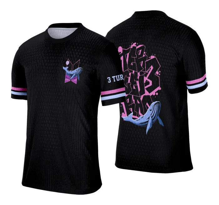 Arte Camisa Terceirão Estilo Grafitte Baleia Azul