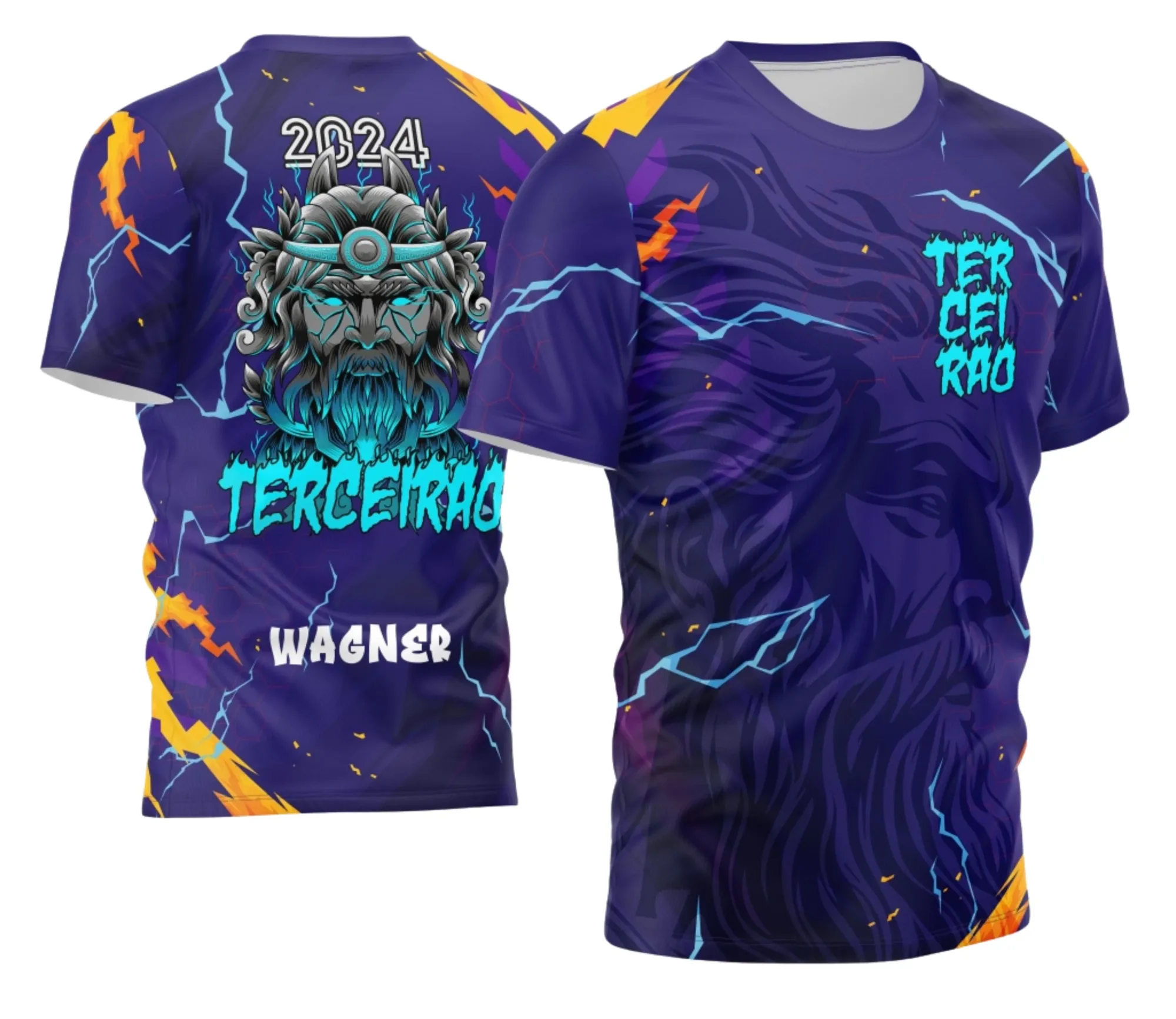 Camiseta unissex preta com logo no peito e estampa grande nas costas inspirada no Terceirão Estilo Único modelo 2 perfeita para estudantes e grupo de amigos.