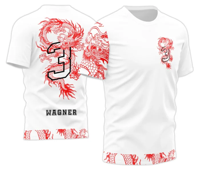 Arte Criativa Camisa Terceirão com Dragão