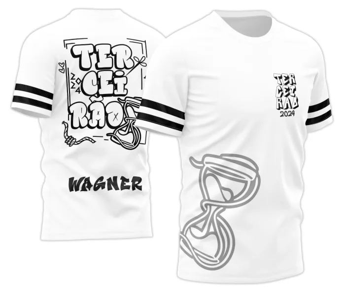 Arte Camisa Terceirão Estilo Ampulheta Exclusiva