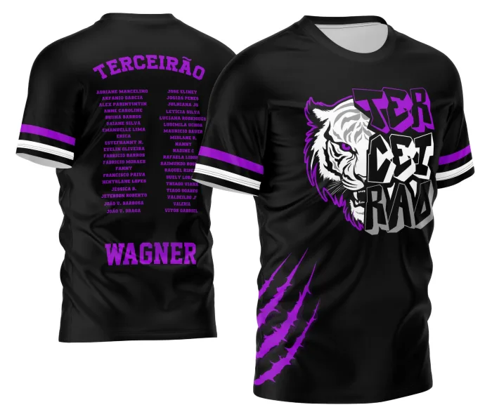 Arte Exclusiva para Camisa Terceirão com Tigre Branco