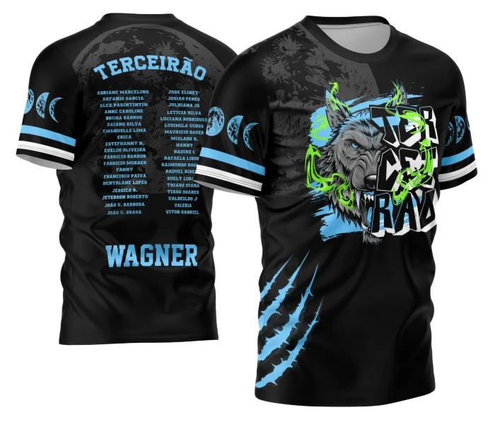 Arte Camisa Terceirão Estilo Lobo da Lua Modelo Exclusivo