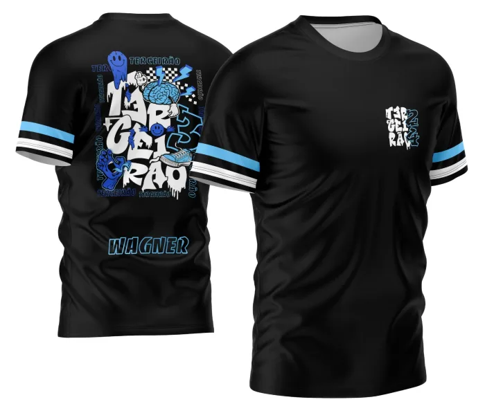 Arte Exclusiva Camisa Terceirão 2026 Estilo Tênis Grafit Azul
