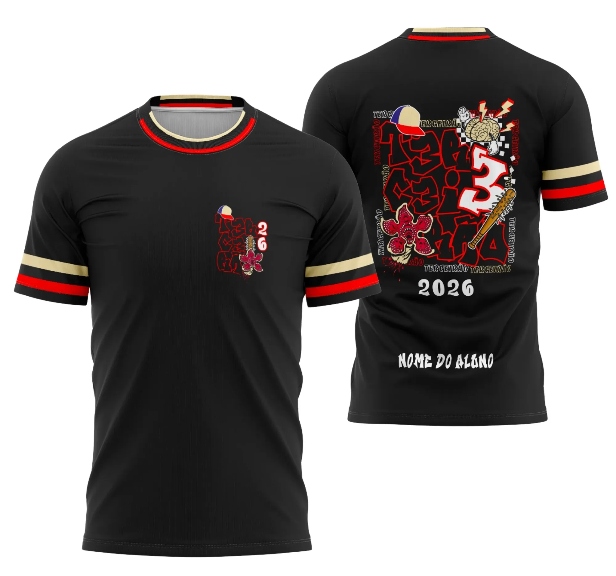 Arte Camisa Terceirão Stranger Things Demogorgon Impacto