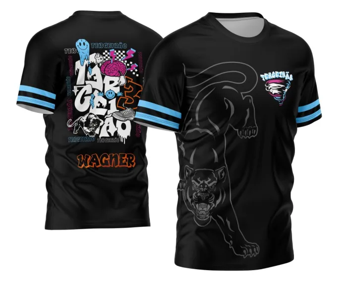 Arte para Camisa Terceirão com Pantera e Furacão Estilo 2020s