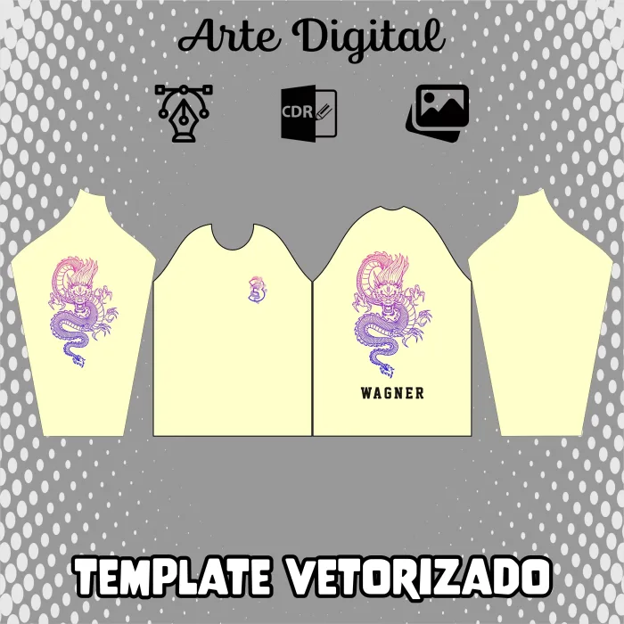 Arte Vetor Camisa Terceirão Dragão Degrade