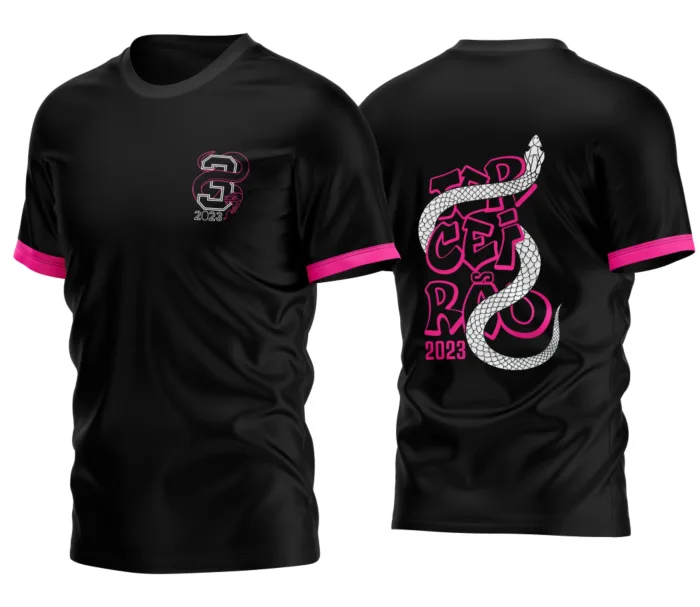 Camisa Terceirao Cobra Branca e Rosa